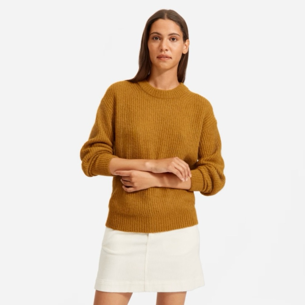 Everlane Cocoon Crew Sweater, Good Condition, Size Small, Color Mustard